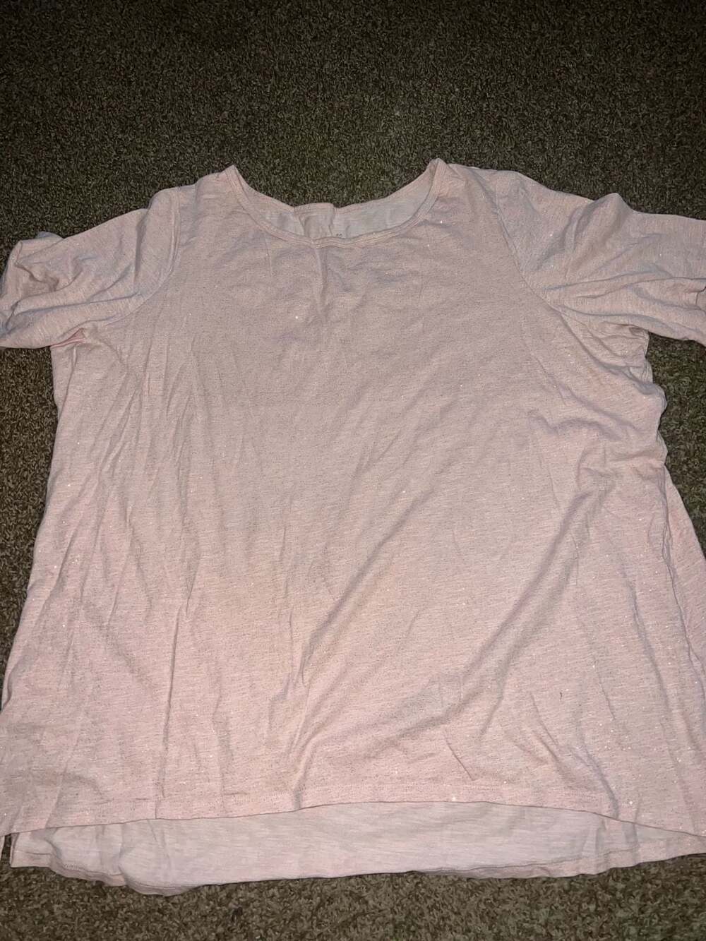 Belle by Kim Gravel Women's Plus Size 3X Short Sleeve Shimmer Slub-Knit T-Shirt